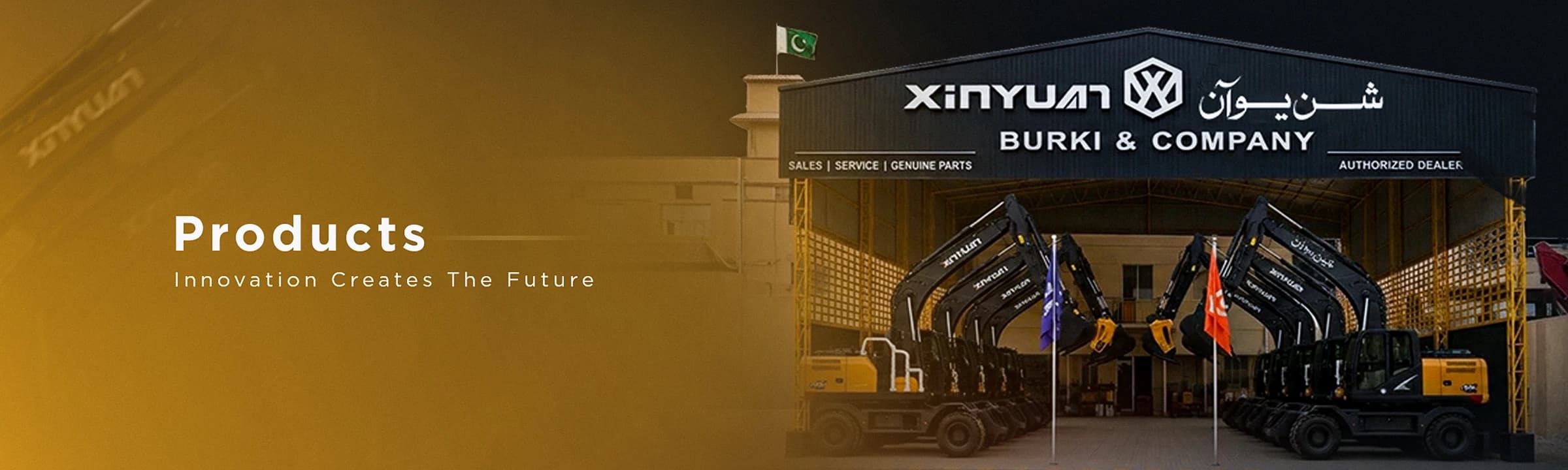 Xinyuan excavators lined up at the Burki & Company dealership